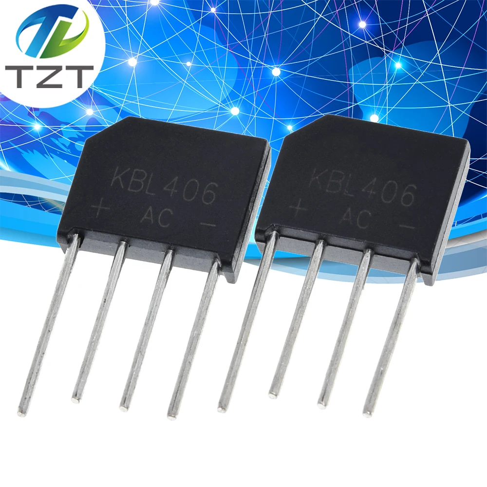 5PCS KBL406 KBL-406 4A 600V Single Phases Diode Bridge Rectifier ZIP-4