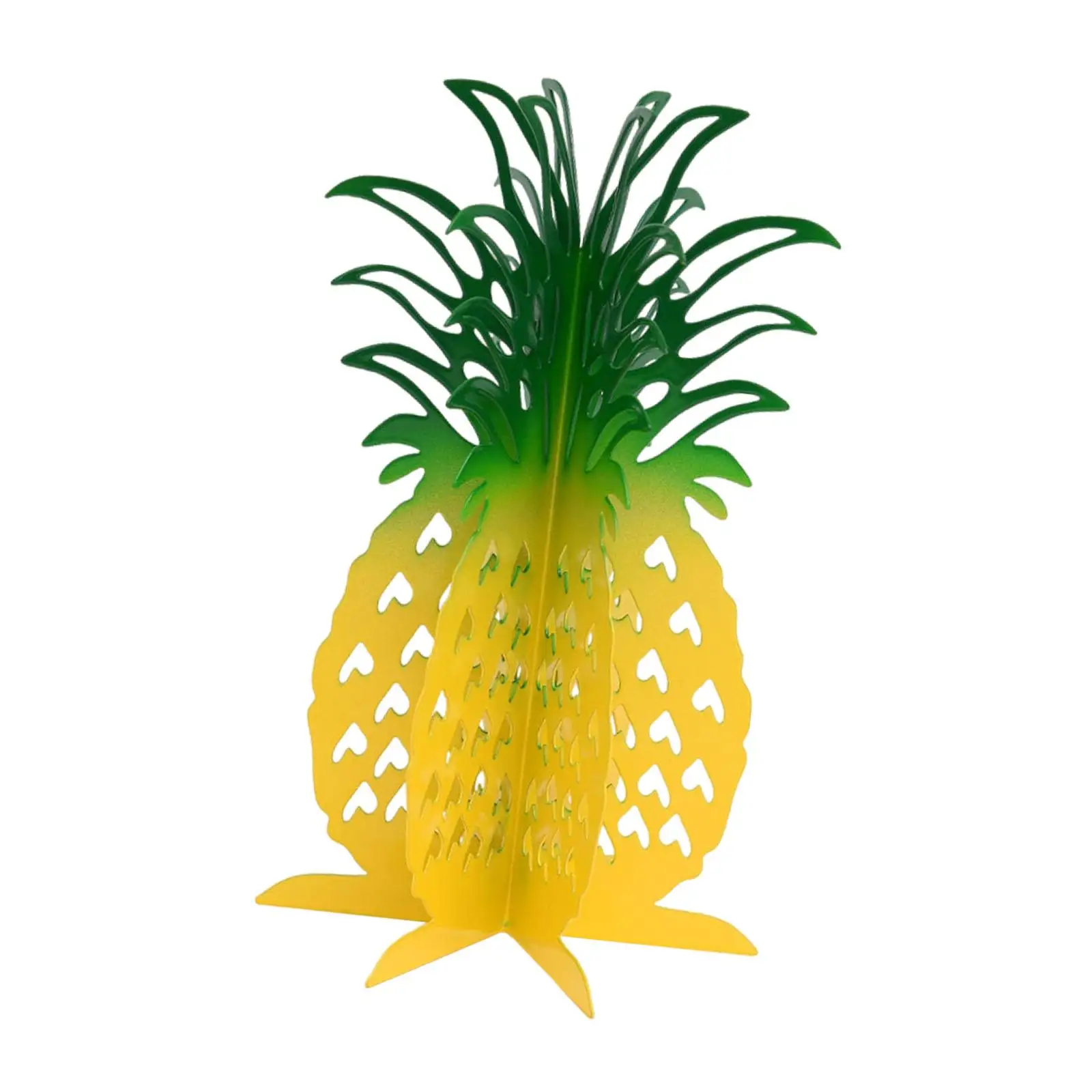 Elegant Iron Pineapple Sculpture 3D Tabletop Centerpiece Handmade Fruit Statue Decorative Ornament for Living Room Entryway