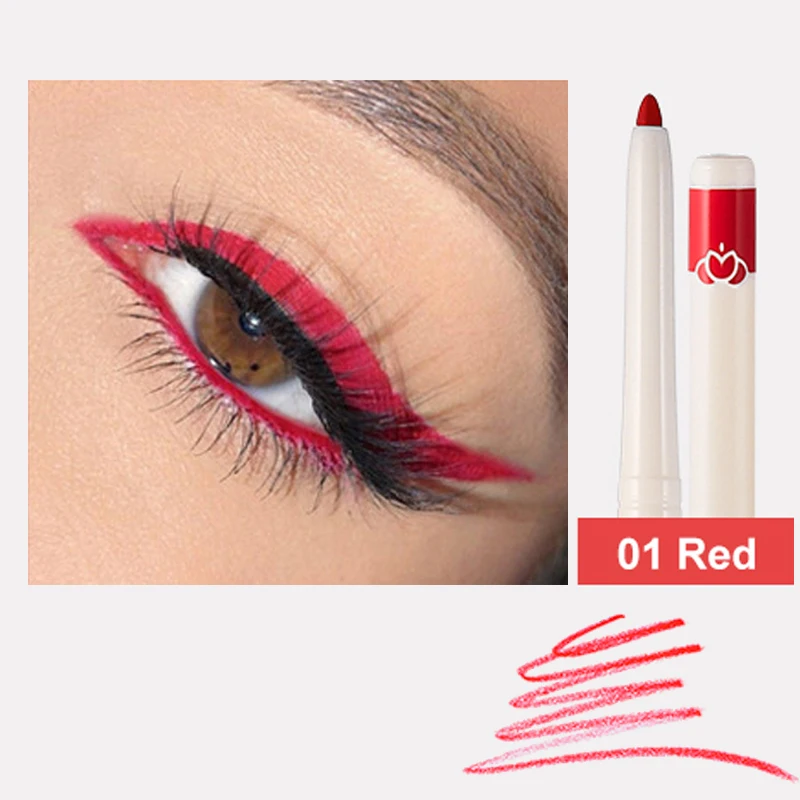 12-color single non-smudge non-smudge eyeliner gel pen waterproof sweatproof rotating eyeliner pen