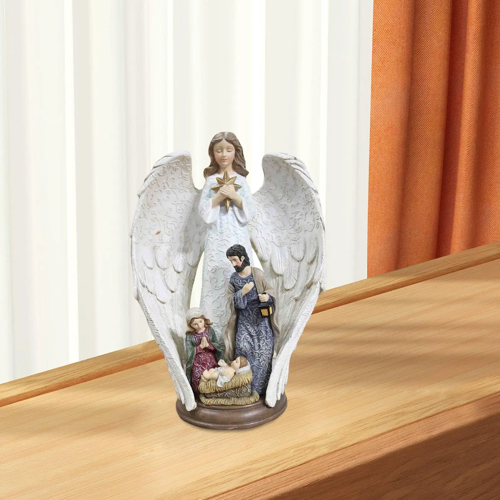 

Holy Family Statue Resin Sculpture Handpainted Collection Jesus Figure Nativity