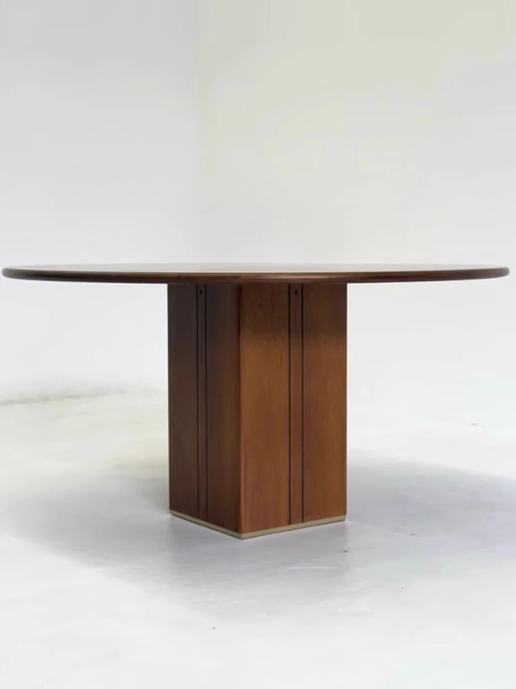 Vintage Solid Wood Round Dining Table Minimalist Minimalist Oak Dining Table Italian Designer Custom Table