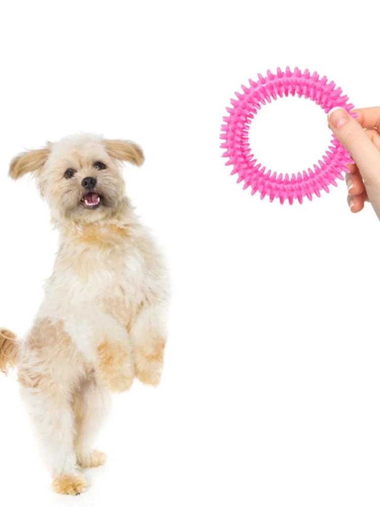 Jouet à mâcher en caoutchouc souple pour animaux de compagnie, résistant aux morsures, en forme d'os, meulage des dents, jouets à mâcher pour petits chiens, fournitures d'entraînement pour animaux de