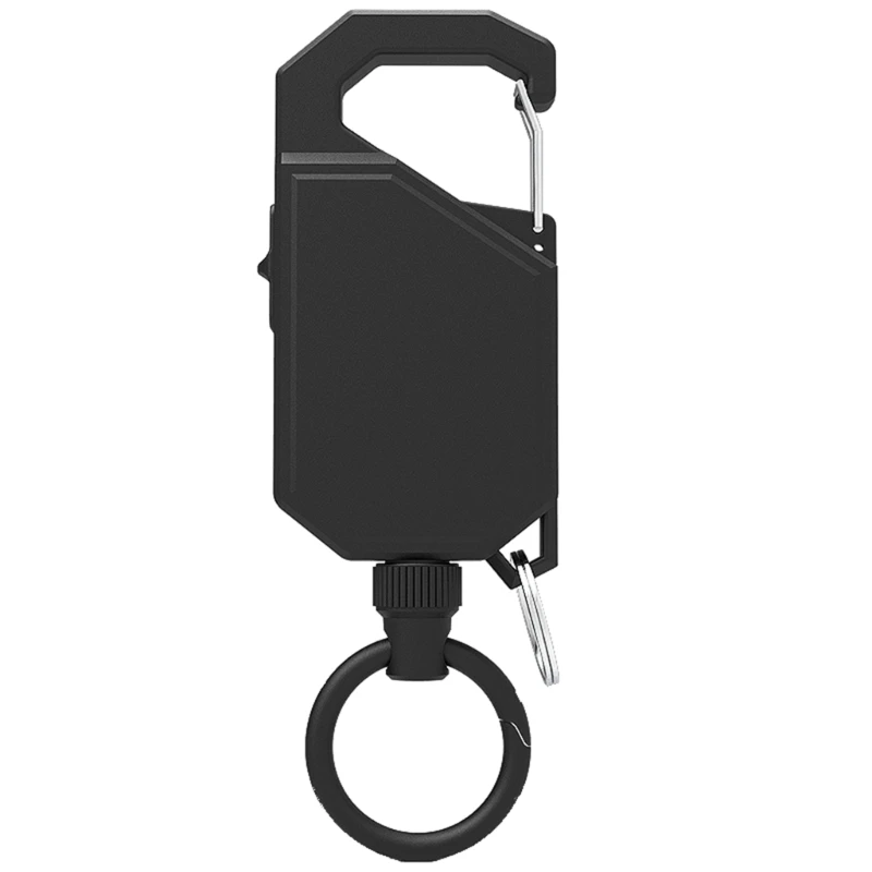 Anti-theft Metal Easy-to-pull Buckle Rope Elastic Keychain Retractable Keyring Anti-Lost ID-Card Badge Holder 100cm