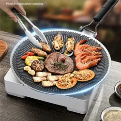 316 Stainless steel barbecue plate outdoor barbecue plate pot household Korean iron plate cooking induction cooker frying pan