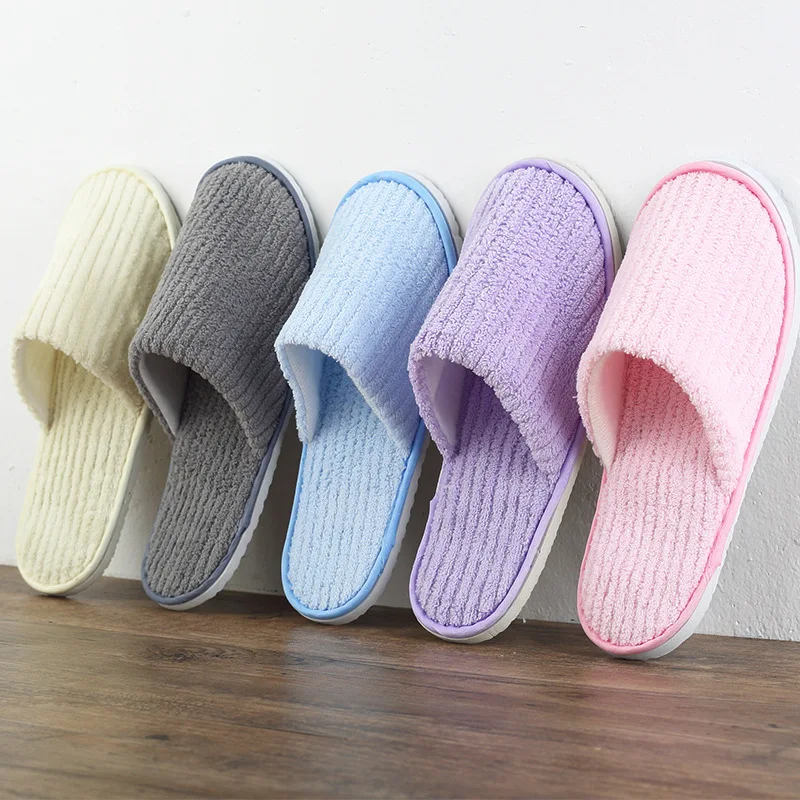 5 Pairs Winter Slippers Men Women  Hotel Disposable Slides Home Travel Sandals Hospitality Footwear One Size on Sale