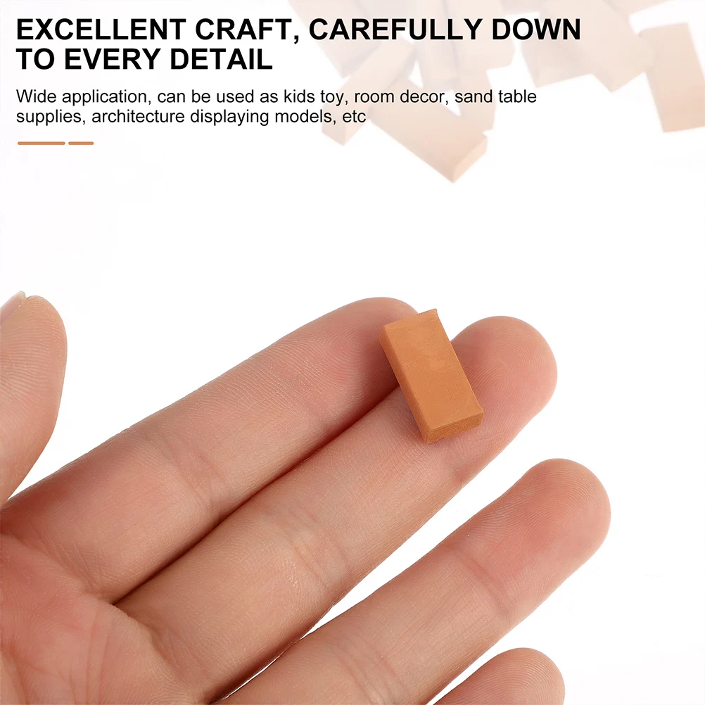 

200 Pcs Mini Bricks Miniature Decor Toy Small for Brown Wall Pretend Child