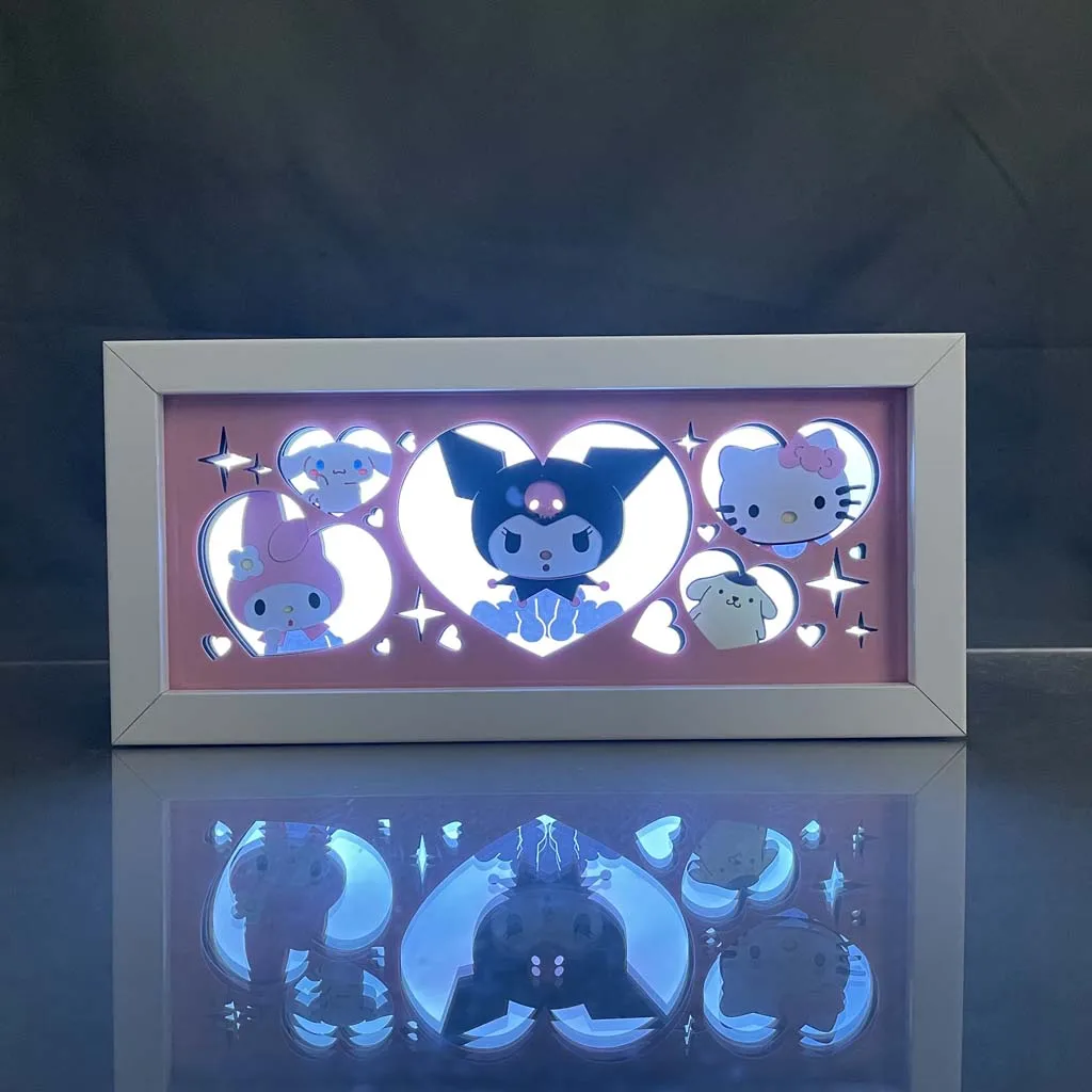 Мультяшный фотобокс для детей, украшение для детской спальни, 3d теневой бокс, светодиодный ночник, лайтбокс с разрезами из бумаги, прикроватная настольная лампа