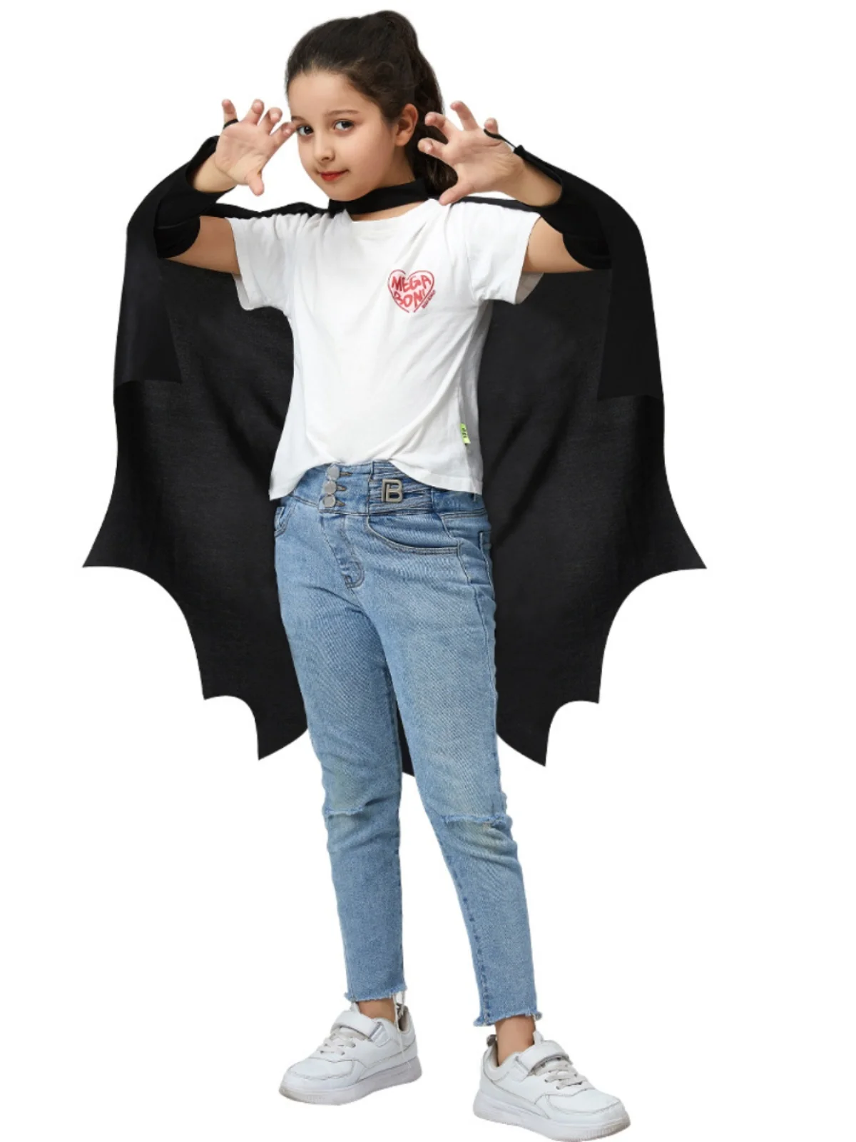 

loween Bat Robe Children's Stage Performance Costume Baan Mask Cosplay Cape Polyester Fiber 00% Traditional Ethnic Wear