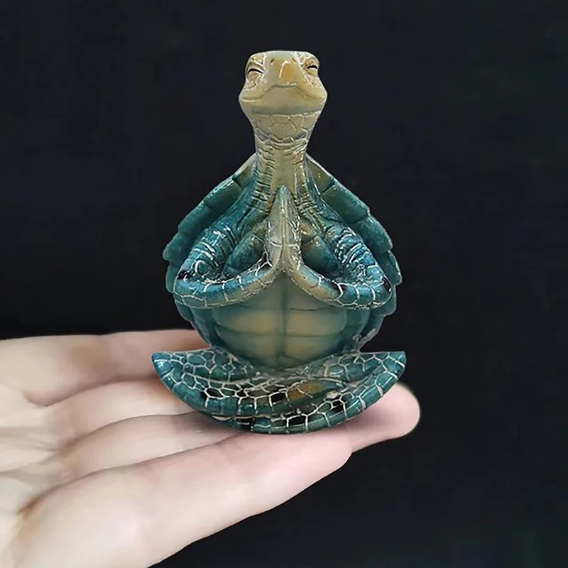 Mini Sea Turtle Figurine Peacefulness Meditating Sea Turtle Statue Decorations For Buddha Zen Yoga Frog Garden Statue Ornament