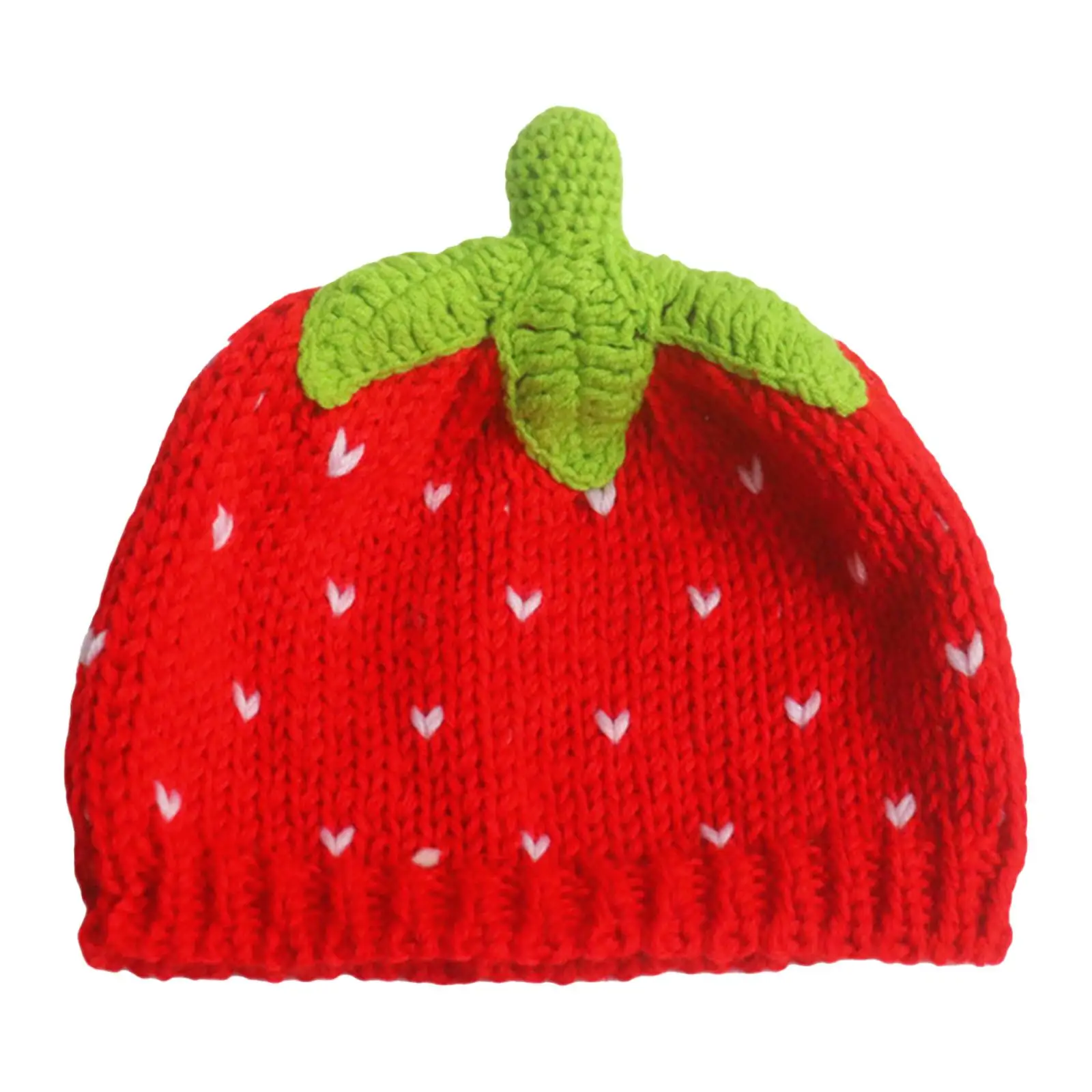 Sweet Strawberry Hat Comfortable Handmade Decorative Adult Creative Red Fruit Versatile Knitted Hat Skull Cap Knitted Beanie Cap