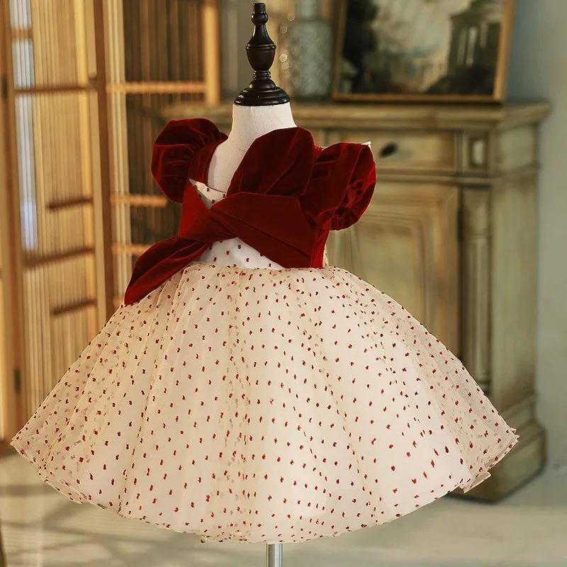 

Girls dress children host light luxury high-end niche flower girl baby girl catwalk princess dress