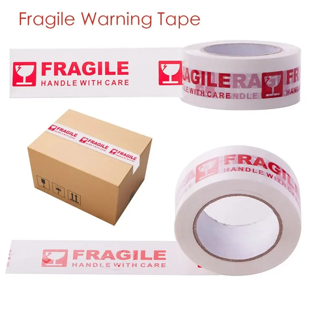 High Viscosity Express Box Red Carton Sealing Adhesive Fragile Warning Tape Package Tape