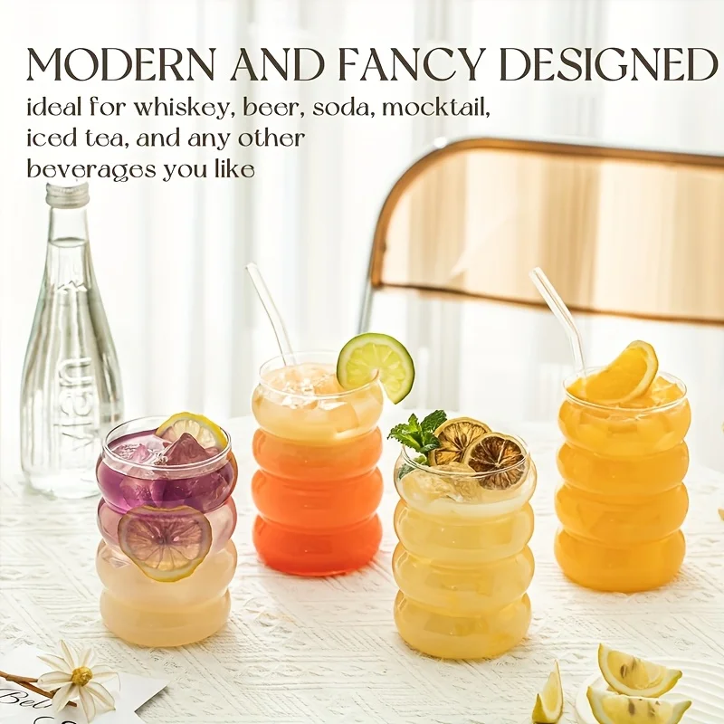 1/2PCS Of Wave Cups with Straws Suitable for Iced Coffee Juice Milk Four Seasons Drinking Water Cup Cute Caterpillar Cups view 4