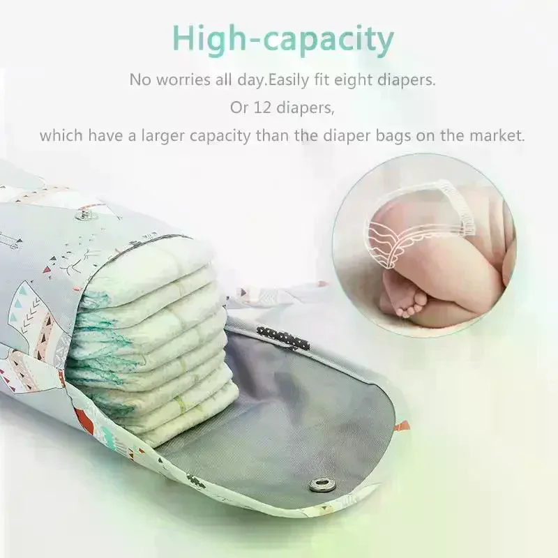 

Baby Diaper Bag Waterproof Wet Dry Pack Mummy Storage Pouch Nappy Organizer Insert Tote Purse Travel Stroller Carry Bag