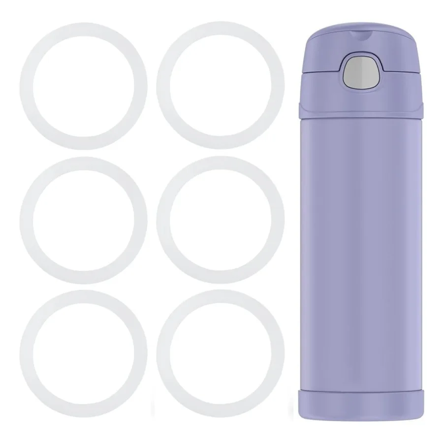 Sello de goma de repuesto para termo Funtainer, tapa de botella con boquilla de 16 onzas, 6 uds., junta tórica a prueba de fugas, junta de silicona, reposición de botella de agua