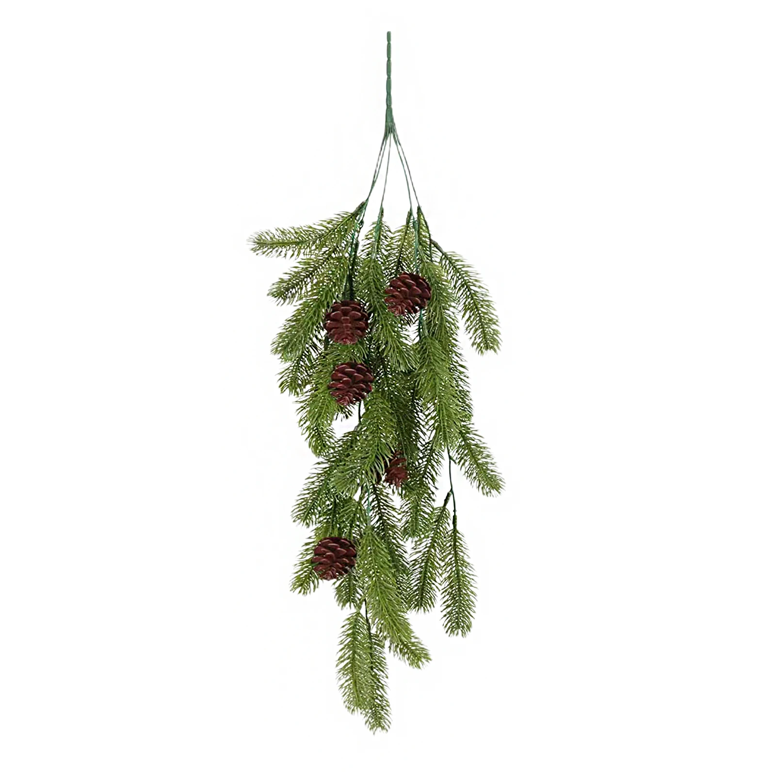 Pine Needles Pine Cones Vine Hanging Branches Cute Winter Door Swag Simulated Christmas Rattan 80cm Simulated Plants