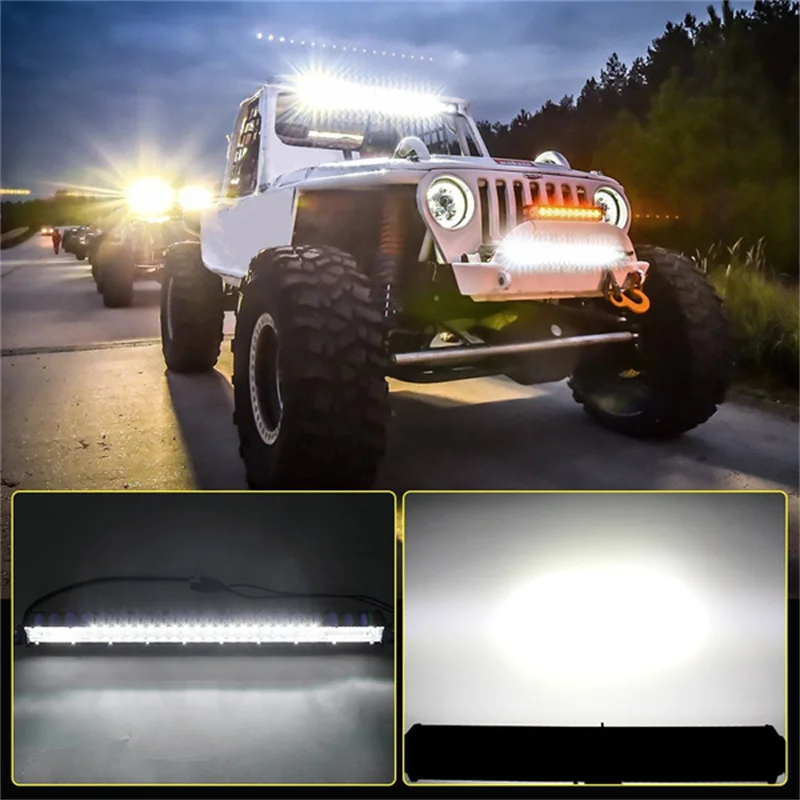 Światło robocze/lekki pasek 12V 24V Led lampa Super cienki listwa LED do ciągnika 4X4 Offroad 4WD ATV ciężarówka LED Spot Flood listwa Led światła