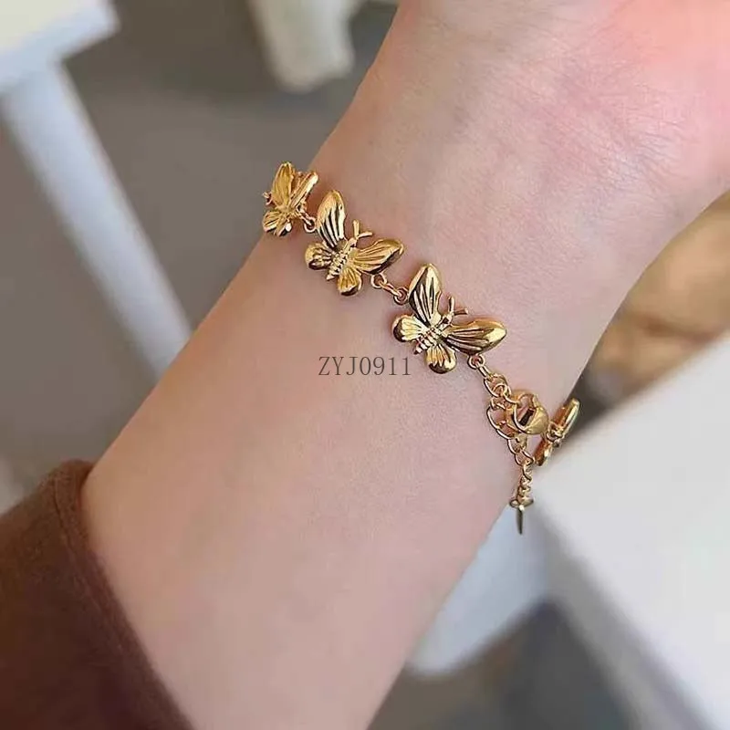*Vintage Metall Textur Schmetterling Armband Für Frauen Mode Gold Farbe Gewebt String Kette Dickes Armband Hand Schmuck Geschenke