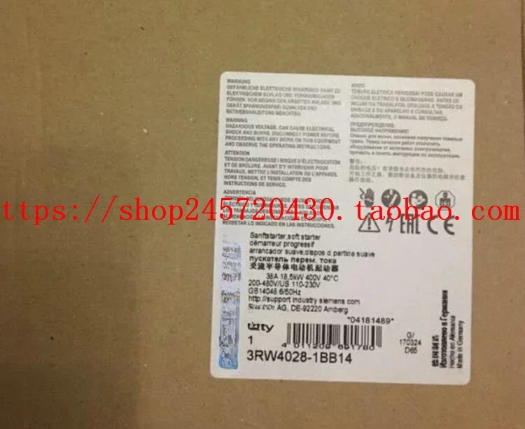 

2025 3RW4038-1BB14 Starter 37KW 72A Control Voltage 110-230Vac