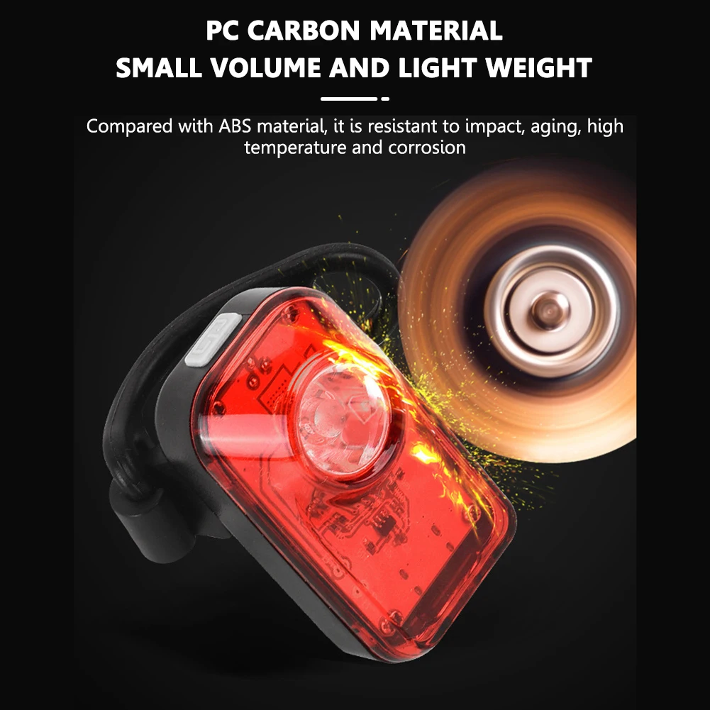 Bike Tail Light Type-C USB Rechargeable Portable Bicycle Night Riding Safety Warning Red Rear Lamp Cycling Accessories