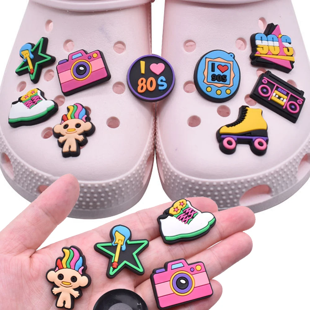 1pcs PVC Music Accessories for Crocs Charms Men Badge Women Sandals Buckle Kids Pins Shoe Decoration Jeans Wristbands