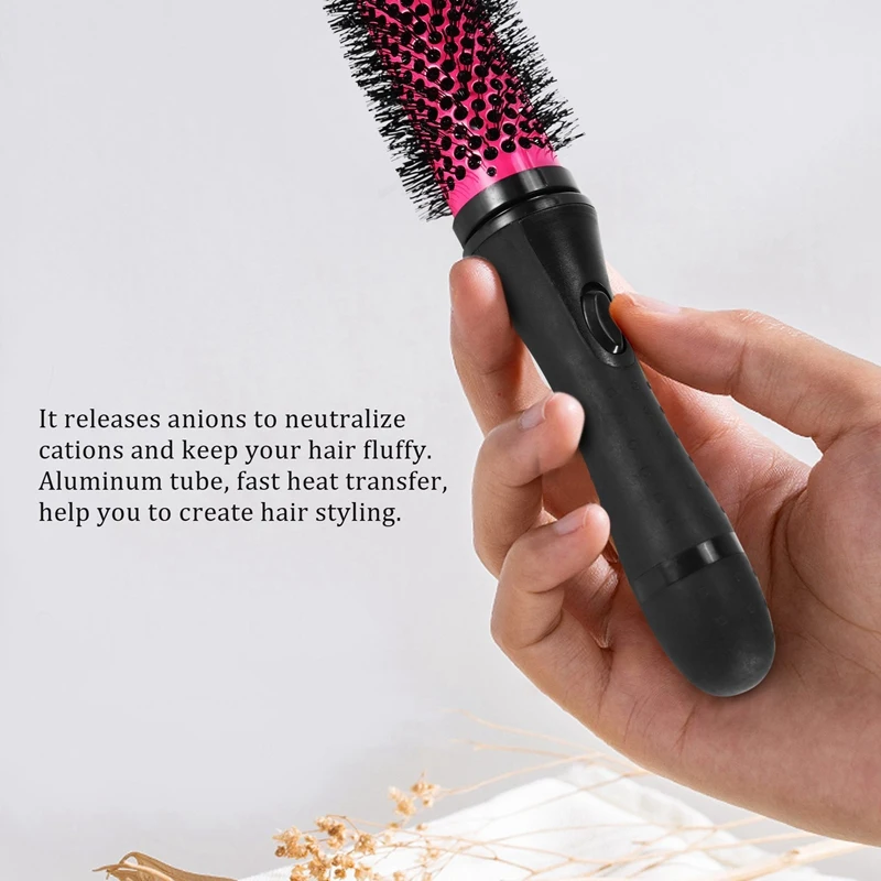 Brosse à Cheveux avec Poignée Amovible, 6 Pièces/Ensemble, 3 Poignées, Rouleau avec Clips de Positionnement, Baril en Céramique d'Aluminium, Bigoudi, Peigne de Coiffeur