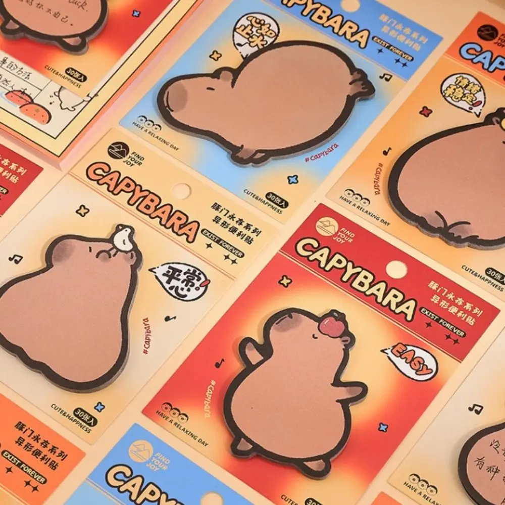 Kawaii kartun catatan tempel N kali lucu kertas pesan Capybara Memo Pad dekorasi pelajar hadiah untuk melakukan daftar menulis Pad kantor sekolah