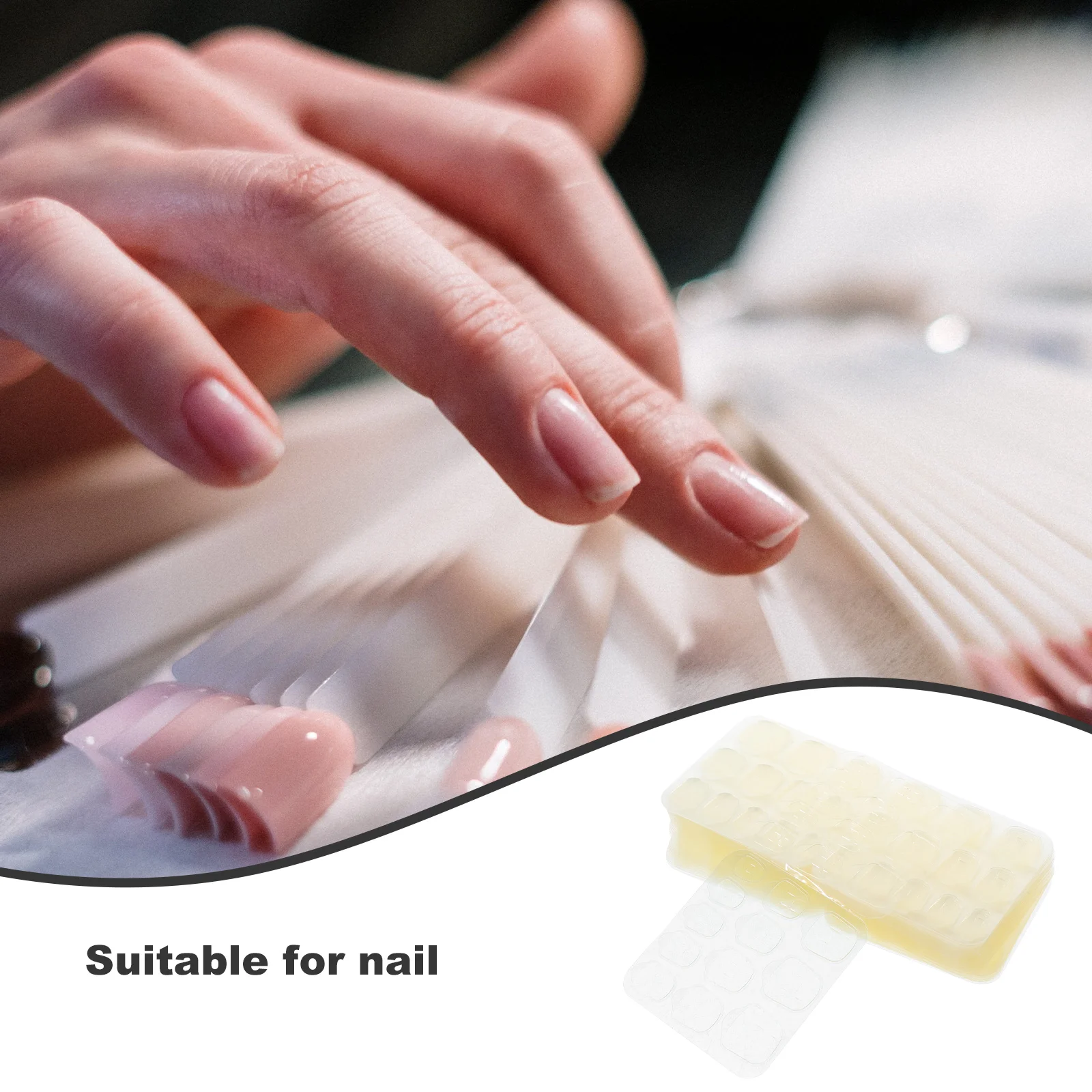 50 Sheets Adhesive Nail Jelly Glue Stickers for Polish Remover Pads Silica Gel