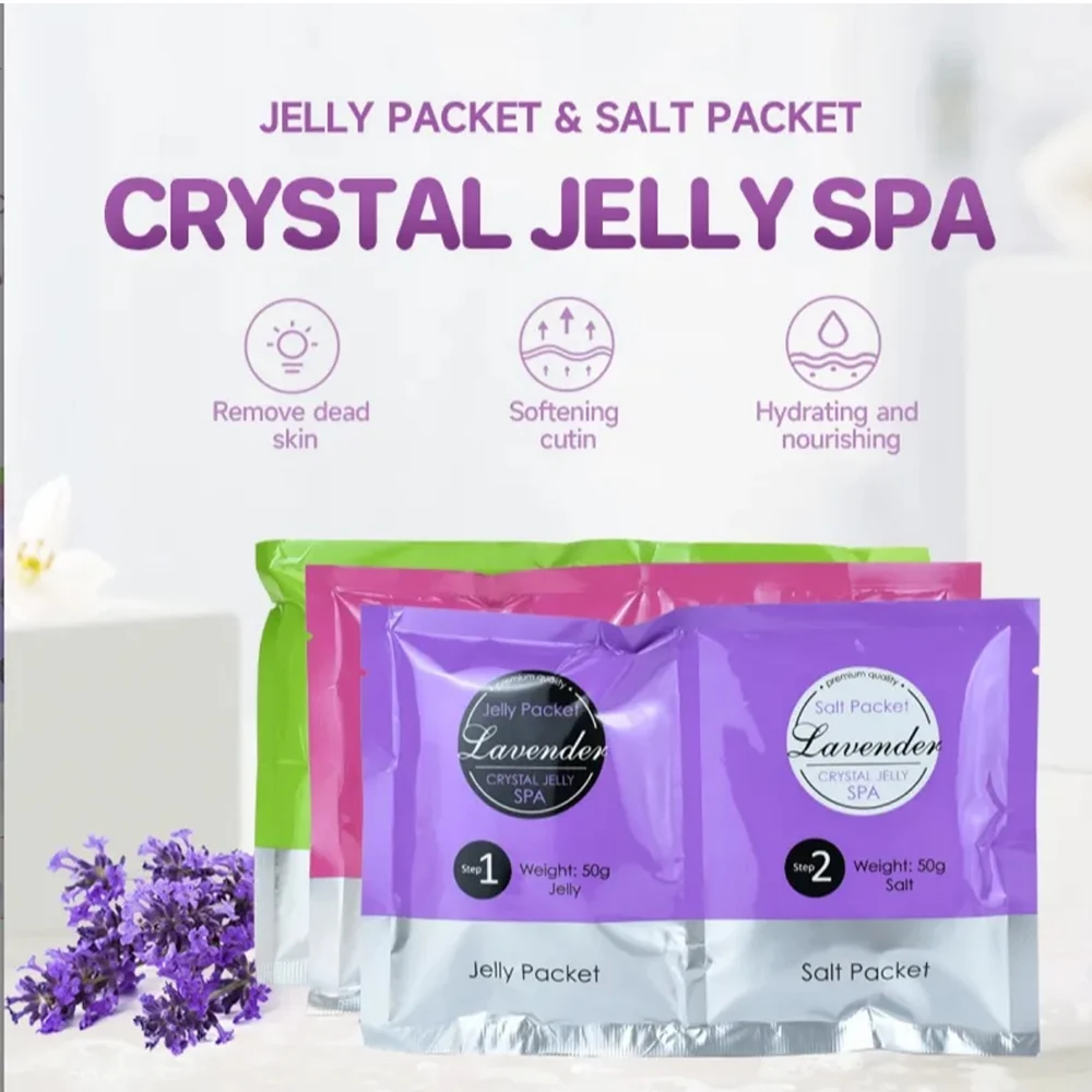 Tuta per la cura dei piedi per pedicure 2 in 1, 10 set di kit per scrub spa con gelatina esfoliante alla lavanda