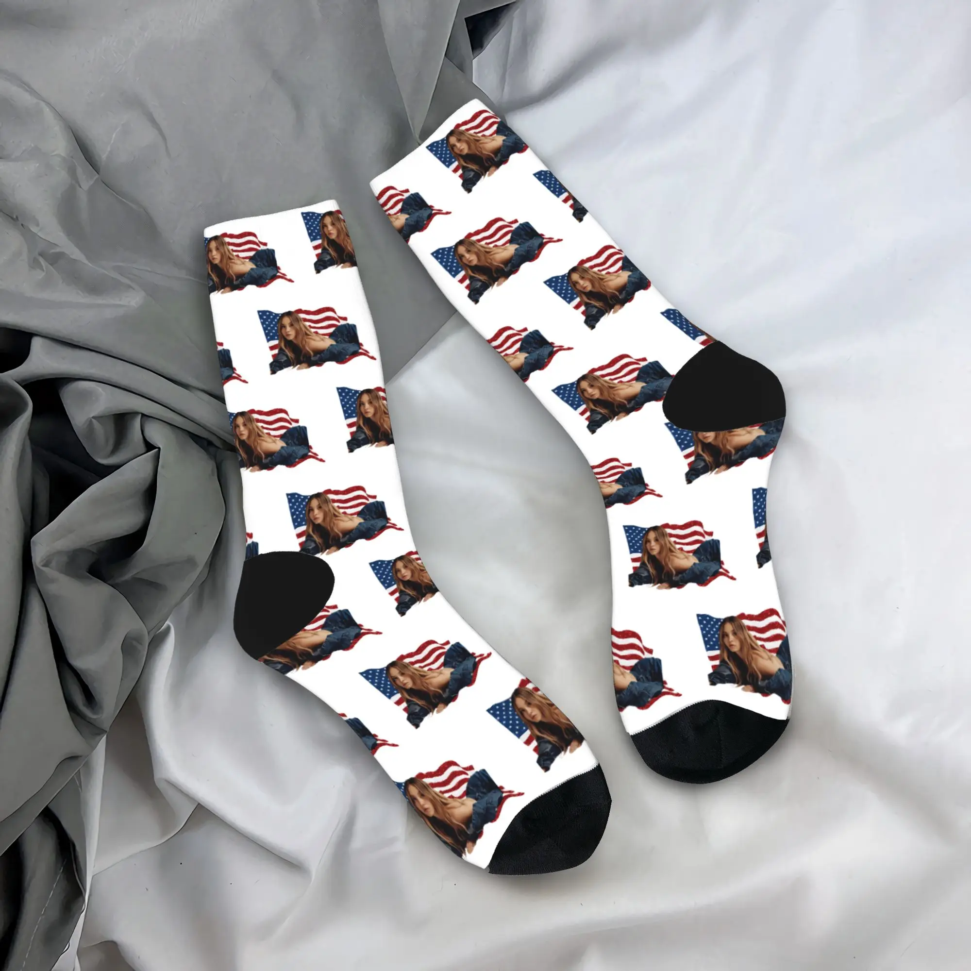 سيدني سويني جوارب الممثلة الأمريكية خمر الجوارب الرجال جودة الجوارب الشتاء الدراجات المطبوعة عدم الانزلاق الجوارب هدية #1