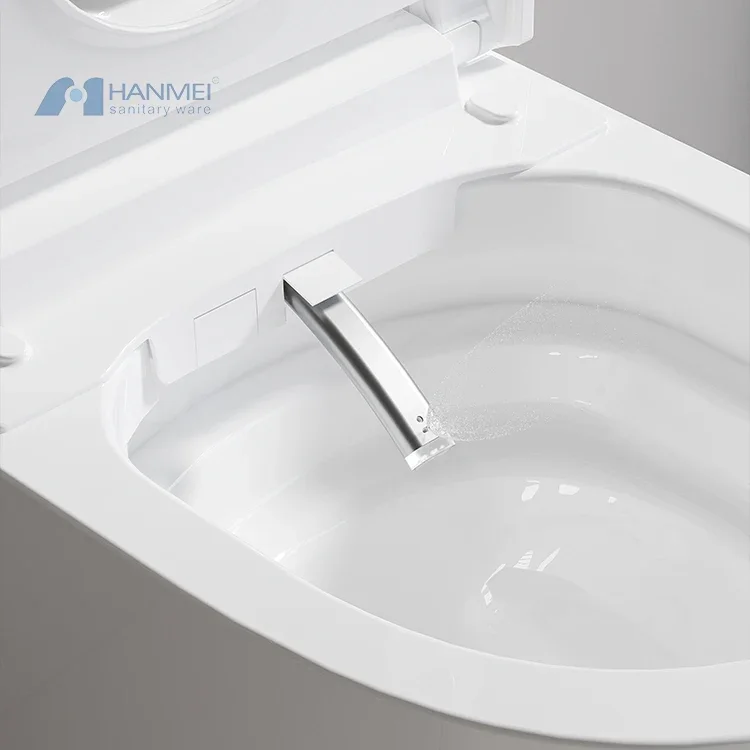 Bathroom Toilet,Modern Fashion Smart Toilet Floor Mounted Ceramic With Auto-Flush & Remote Control