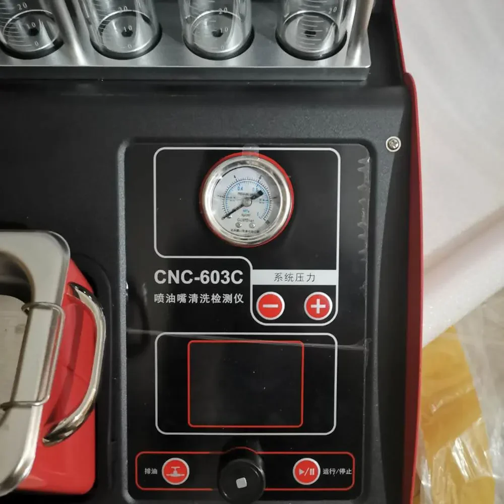 CNC603C Car Fuel Injector Tester Cleaner Machine Injector Flushing Nozzles Multi-language Ultrasound Cleaning Equipment