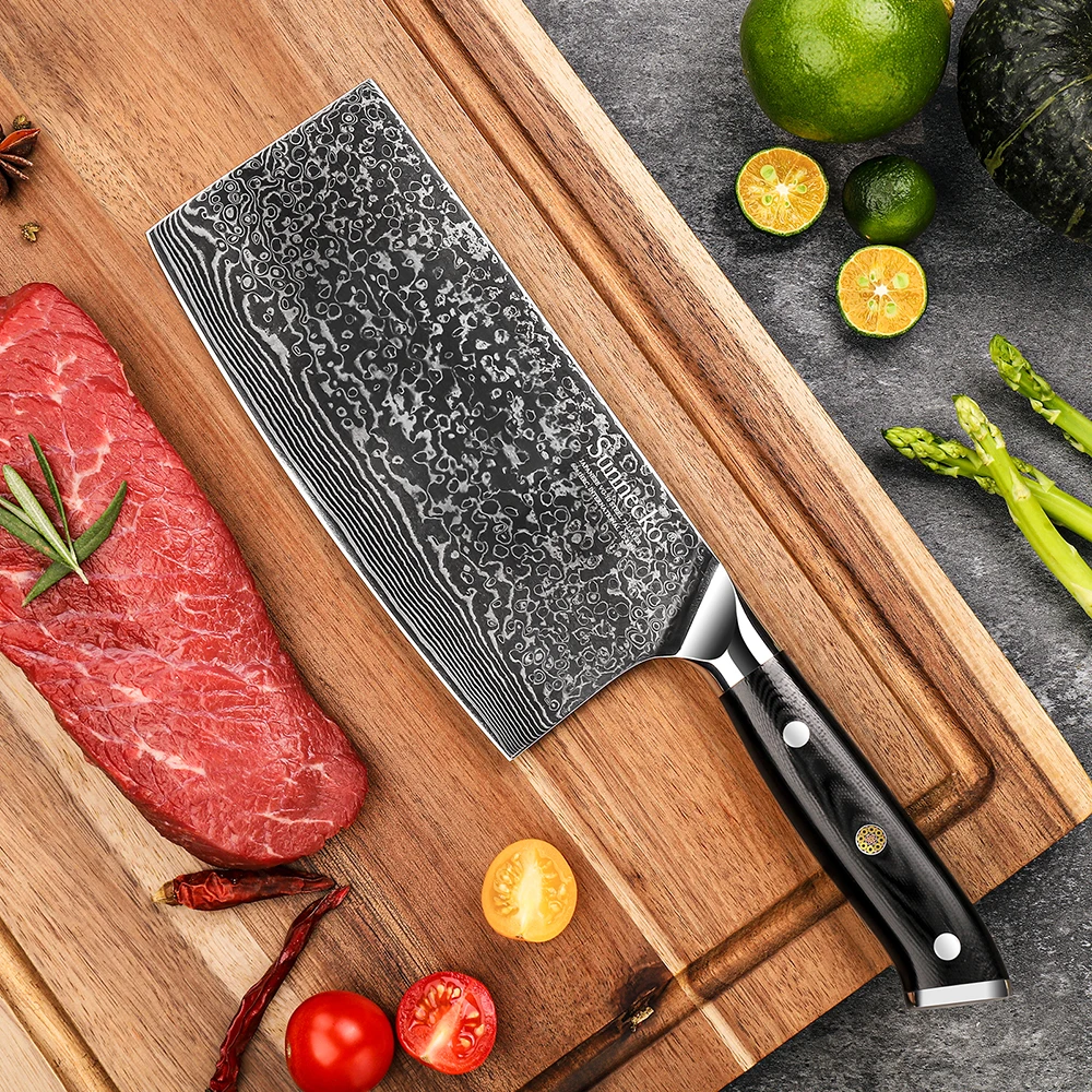 

Классический 7-дюймовый нож-тесак для нарезки, 73 слоя, дамасская сталь VG10, для овощей и мяса, кухонный инструмент, рукоятка G10