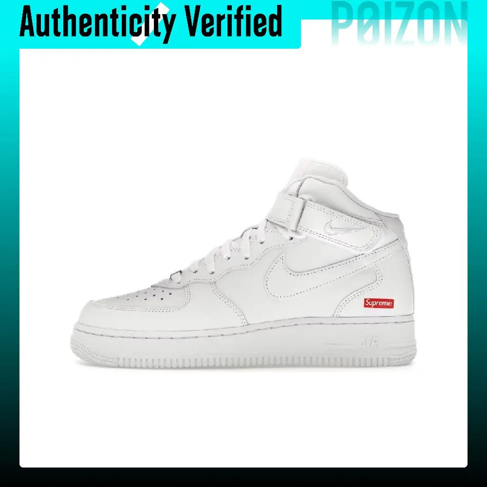Supreme X Nike Air Force 1 Skate Shoes Unisex Mid-top White FZ8784-100
