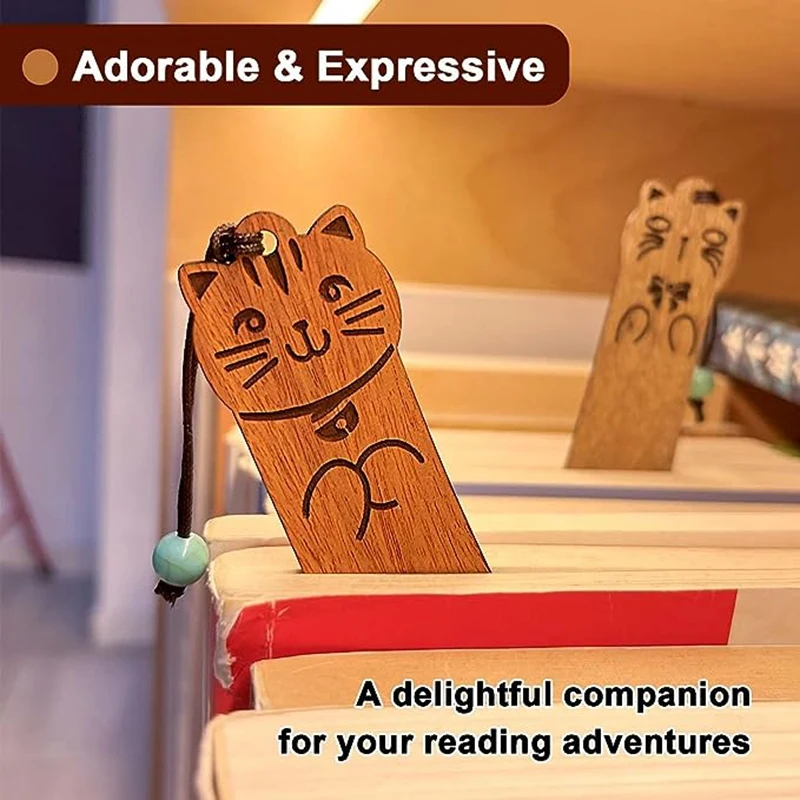 4Pcs Wooden Bookmark Cartoon Animal Birthday Gift Bookmark Engraving Company School Commemorative Gift