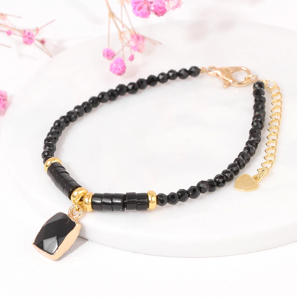 Natural Aventurine Stone Bracelet For Women Men Jades Rectangle Gems Charm Bracelet Fashion Chain Bangles Female Jewelry Gift