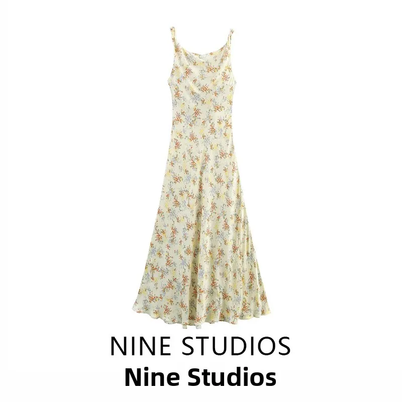 Ele Zijde Satijn Lange Gedrukte Wrap Dr Damesjurk Zomerseizoen Svel Taille Cinched Chiffon Maxi Dr