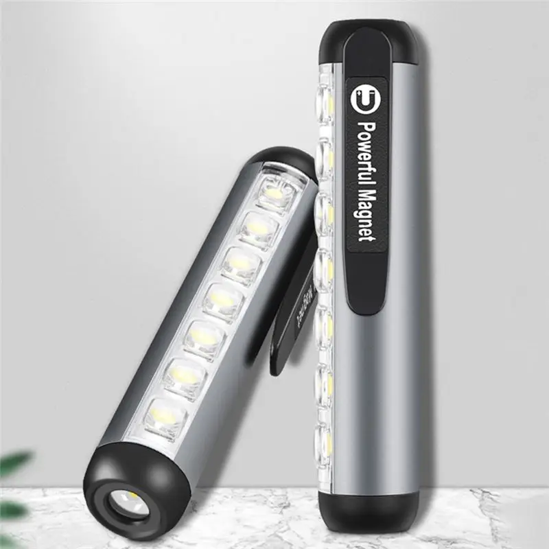 

【BUYERS】Mini LED Flashlight XPE + COB Lamp Beads Torch with Clip Magnet Work Light Waterproof USB Rechargeable Flashlight