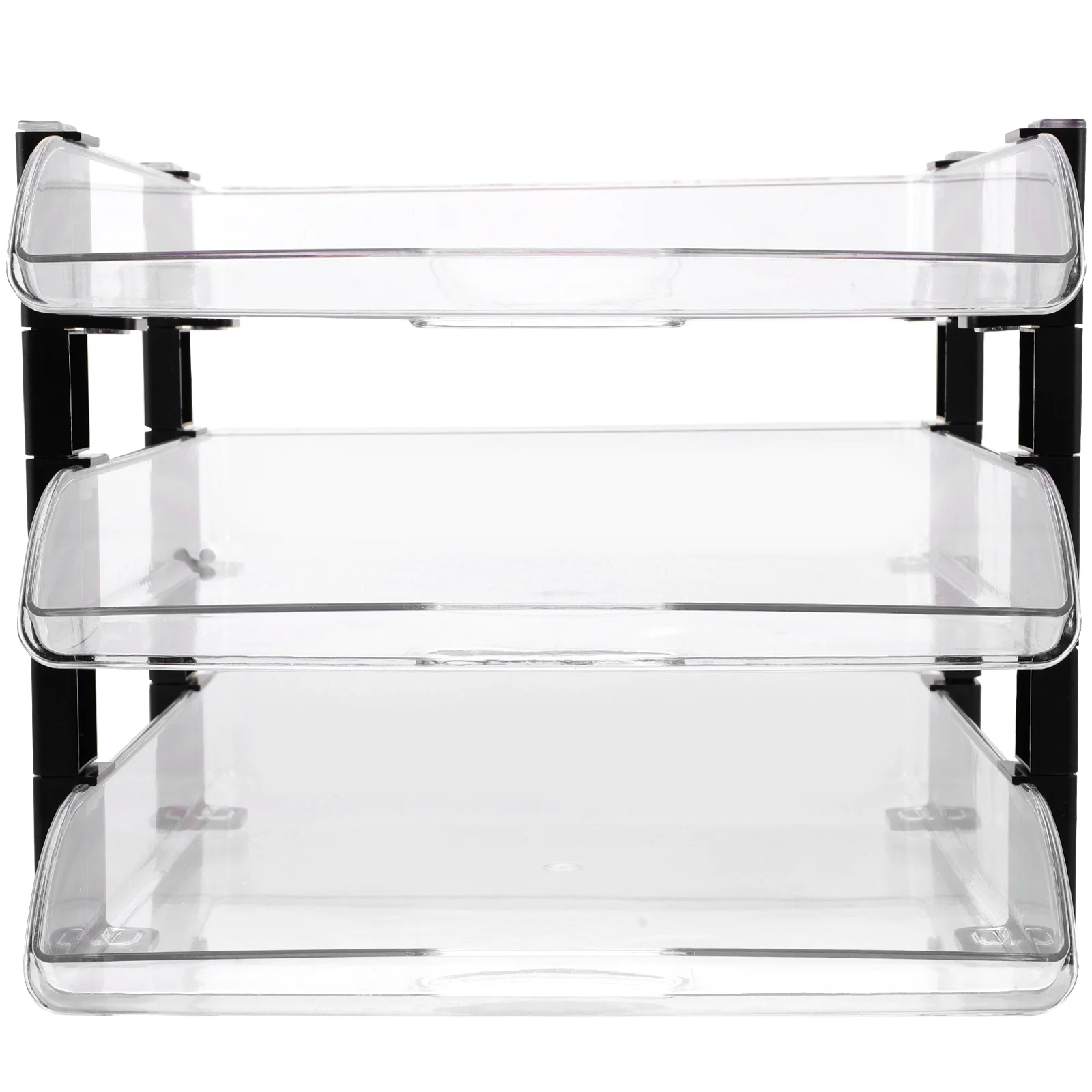 

Desktop Storage Rack Paper Tray Letter Clear Office File Organizer Holder for Trays