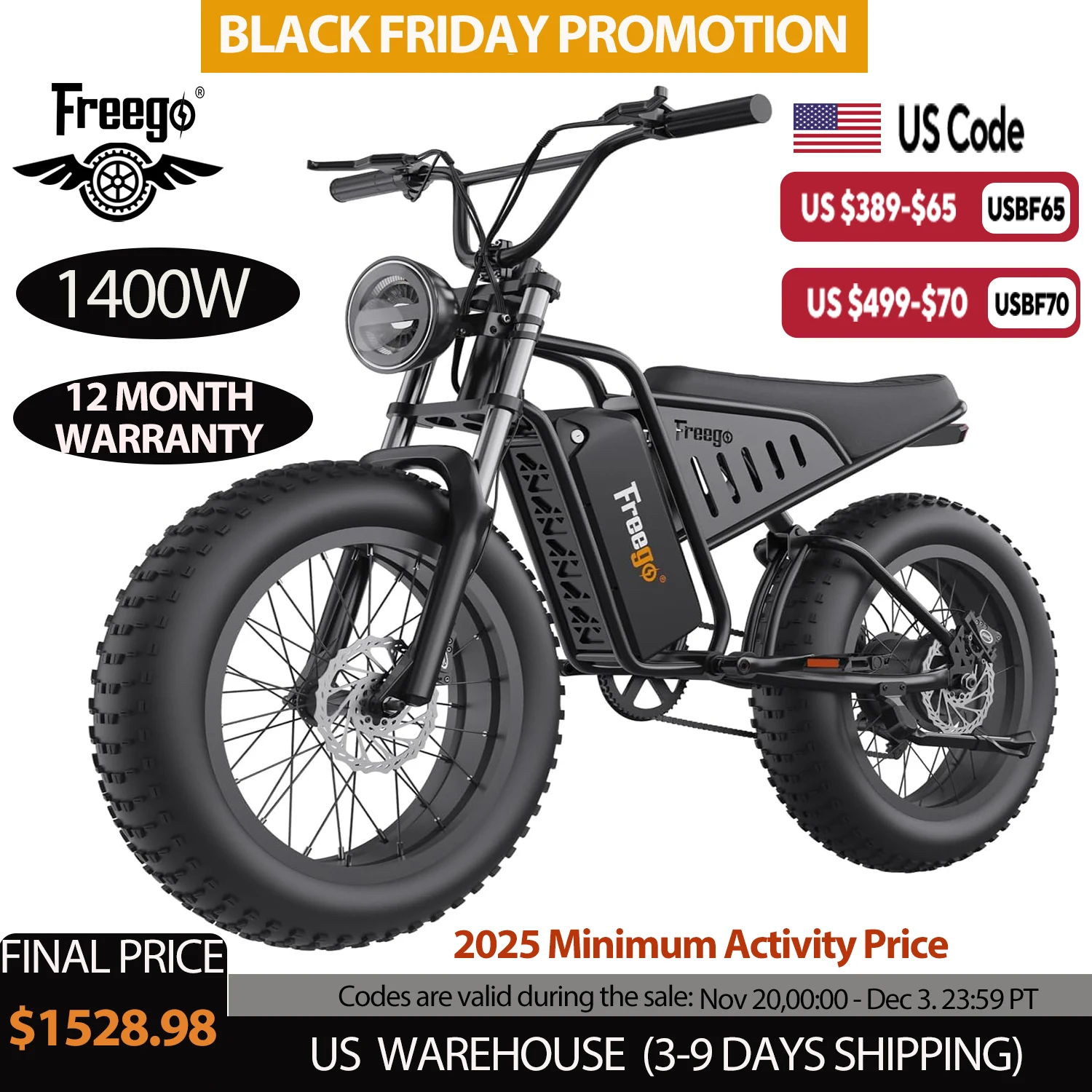 

Electric Dirt Bike Electric Motorcycle 1400W(Peak) Motor 48V/22.5Ah Removable Battery 30MPH 7-Speed Mountain Ebike