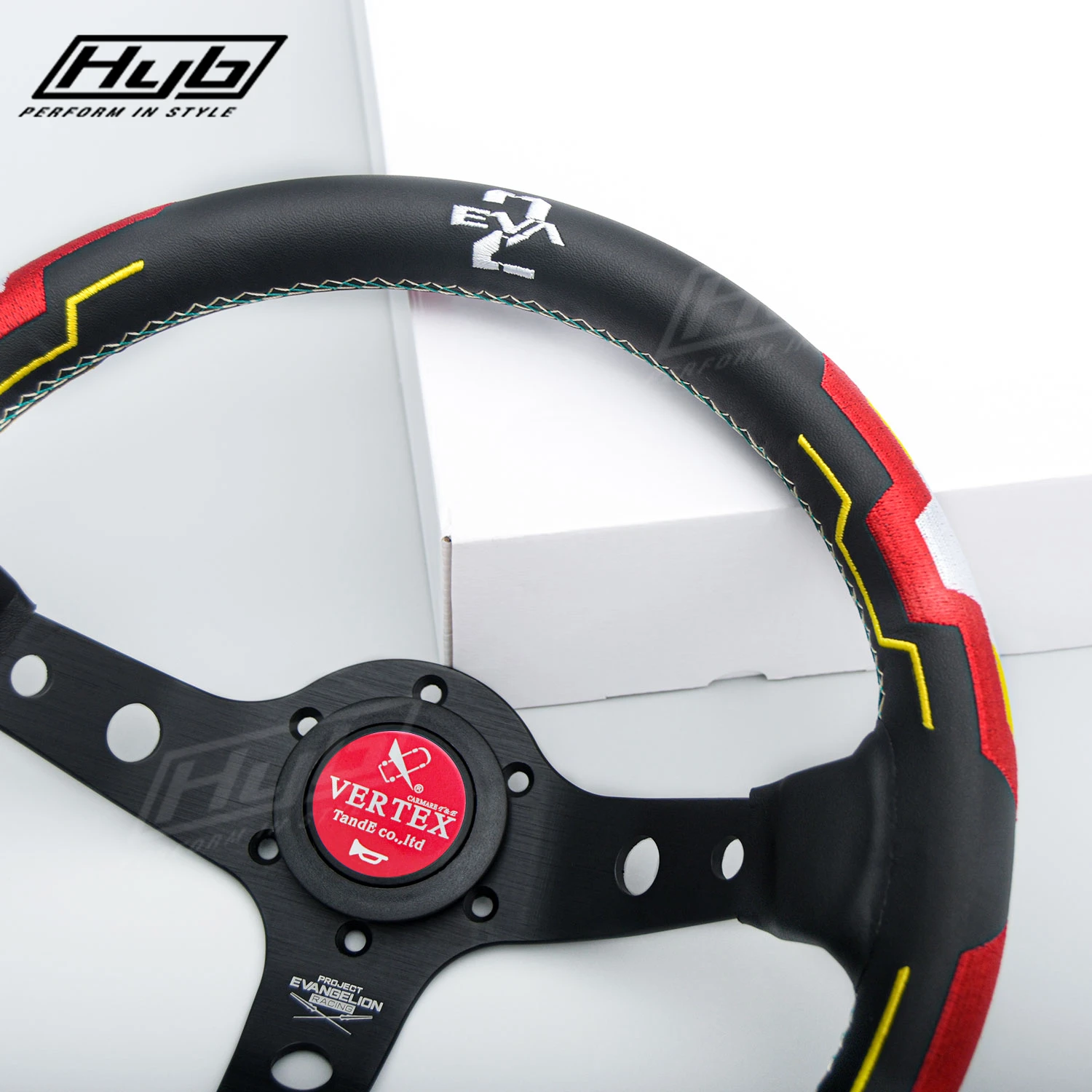 EVA2 Vertex x Evangelion Racing Steering Wheel JDM Sports Style Modified Car Tuning Wheel