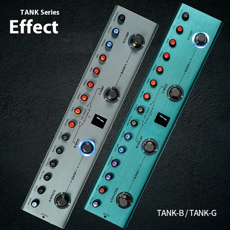 Yuimer Tank-G Tank-B For Guitar And BASS Effect Multi-Effects Pedal Custom 36 Presets 9 Preamp Slots 8 IR Cab Slots Effect Pedal