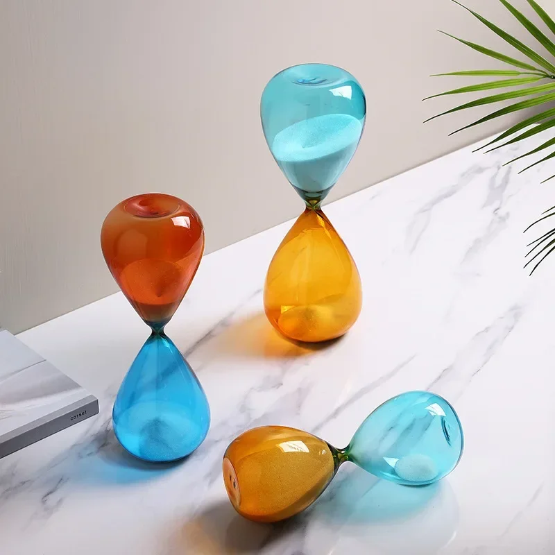 

Nordic Creative Dual Color Water Drop Hourglass 15/30/60 Minute Timer Living Room Study Modern Home Exquisite Decoration Gifts