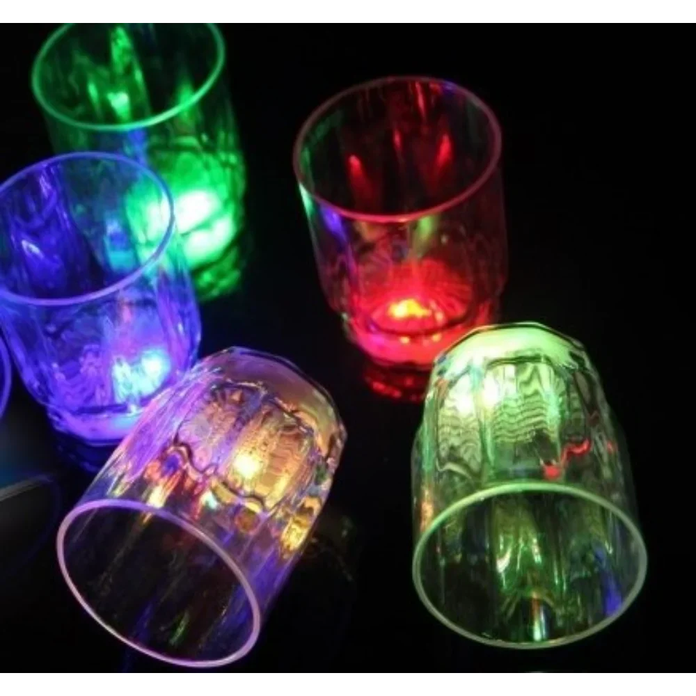 Led Light Up Shot Glasses Flash Drinking Shot Cups Glow in The for Party Glow in The Dark Cola Cup Sparkling Glass Beer