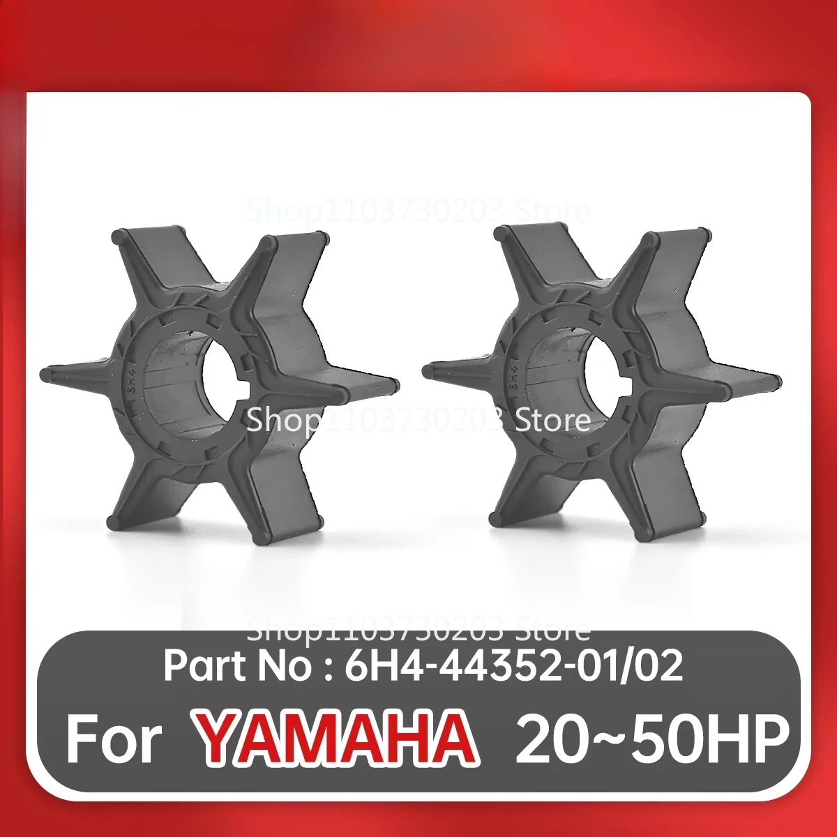 

6H4-44352-01 Крыльчатка водяного насоса для подвесного двигателя Yamaha, 20 л.с., 25 л.с., 30 л.с., 40 л.с., 50 л.с., детали для корабельной лодки 6H4-44352-02