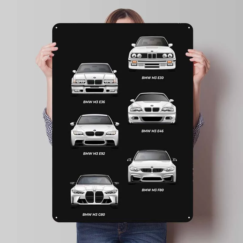 BMW Metal Posters Classic Car Tinplate Sign Room Decoration Aesthetic Custom Metal Signs for Garage Wall Art Decoration Retro