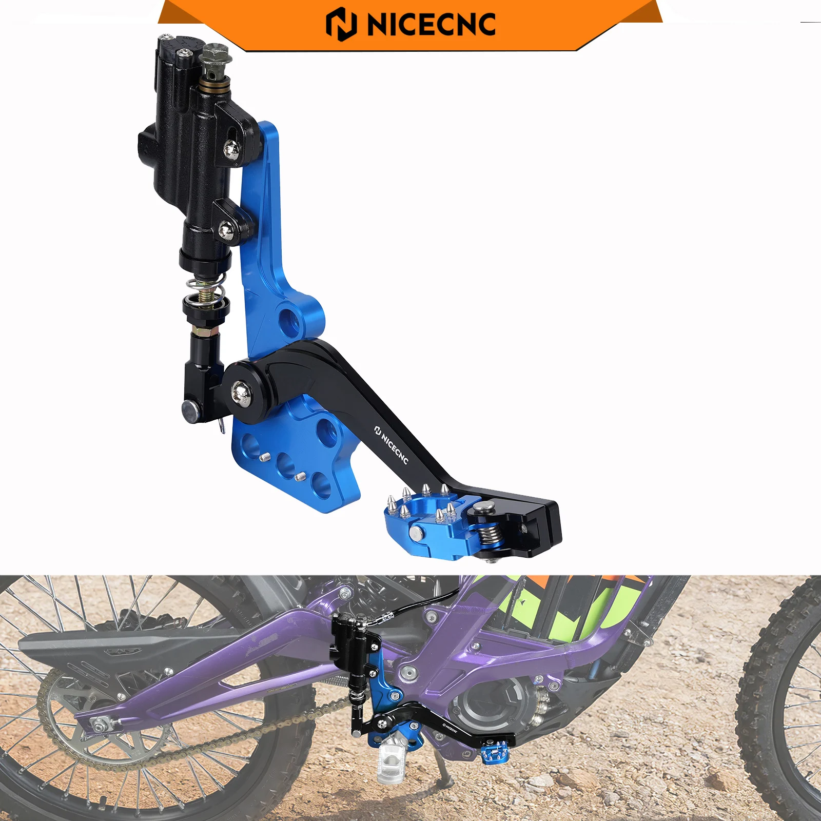 

NICECNC Hydraulic Rear Foot Brake For Surron light bee X light bee S Segway X160 Segway X260 Sur-ron Aluminum Black Blue Purple