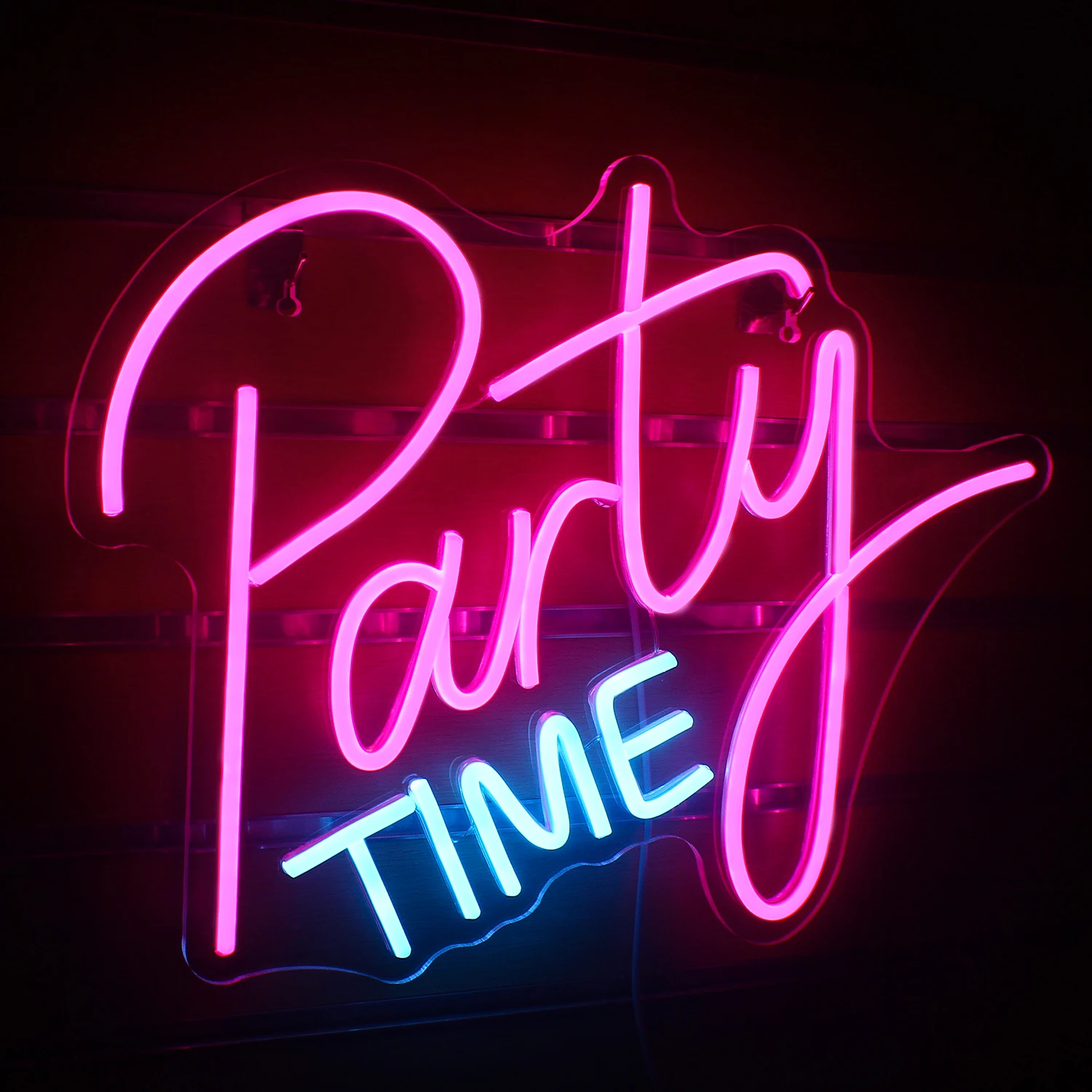 Party Time Lighting Neon Sign LED Room Decoration For Home Bar Birthday Wedding Festival Hanging Pink Art Wall Lamp Decor Logo