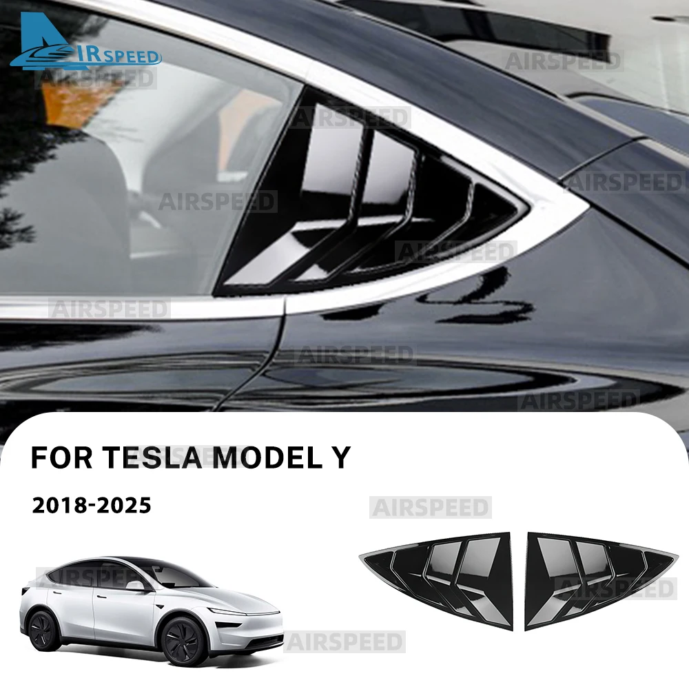 

ABS Rear Car Window Shutter Cover For Tesla Model Y Juniper 2026 2025-2020 Louver Side Vent Trim Triangle Modified Accessories