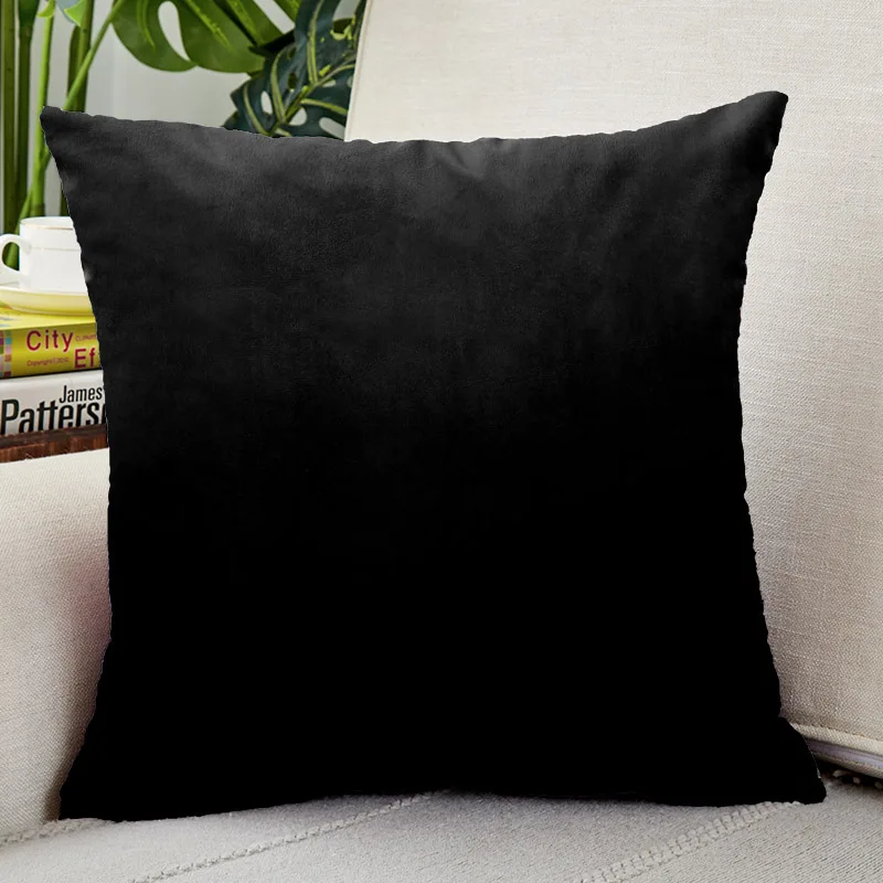 Black Velvet Cushion Cover 45x45cm Lumbar Pillow Case for Living Room Sofa Decoration Nordic Home Decor Throw Pillow Cover